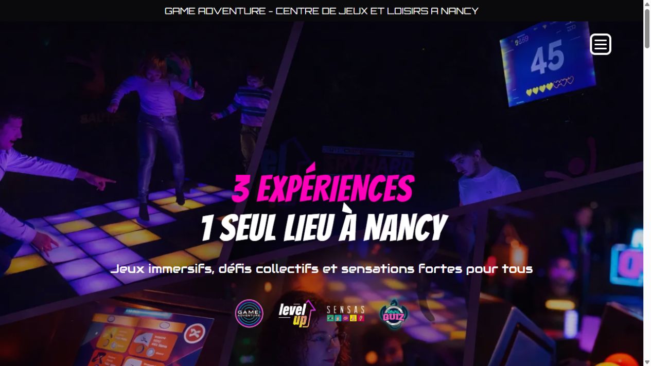 Capture ordinateur du site Game Adventure réalisé par Octopus Web